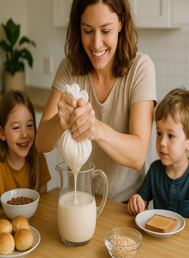Kimmama 4 Pack Nut Milk Bag, 7.9 x 11.8 inch Nylon Food Strainer for Nut Milk, Fruit Juice, Tofu, Coffee, Yogurt and Soup - Image 3